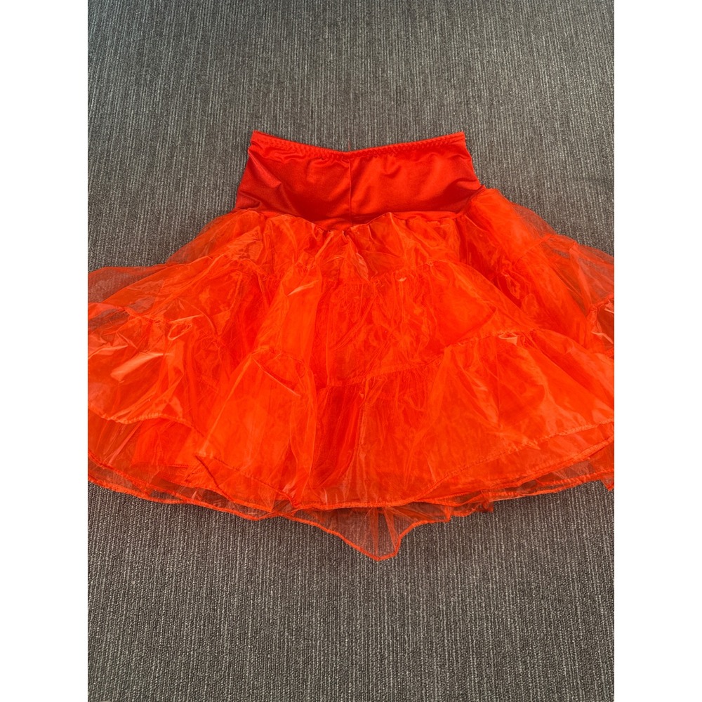 Red Tulle Petticoat Tiered Crinoline Skirt XL Costume Dance Retro Voluminous